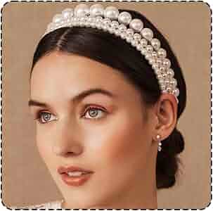 Amazon.com : BARTOSI Pearl Headband White Pearls Bridal Headpiece